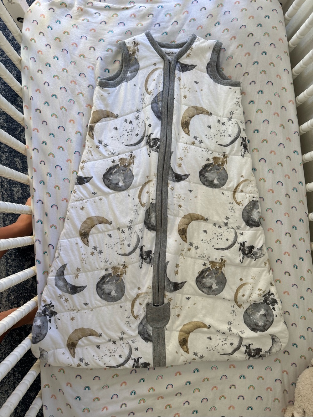 Burt’s Bees Beekeeper Neutral Moon & Stars Quilted Baby Sleep Sack 12-18 Months